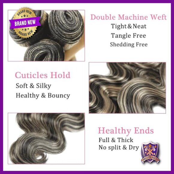 Brazilian Virgin Hair Bundles 14-18 Inch Body Wave Double Weft Extensions main image 4